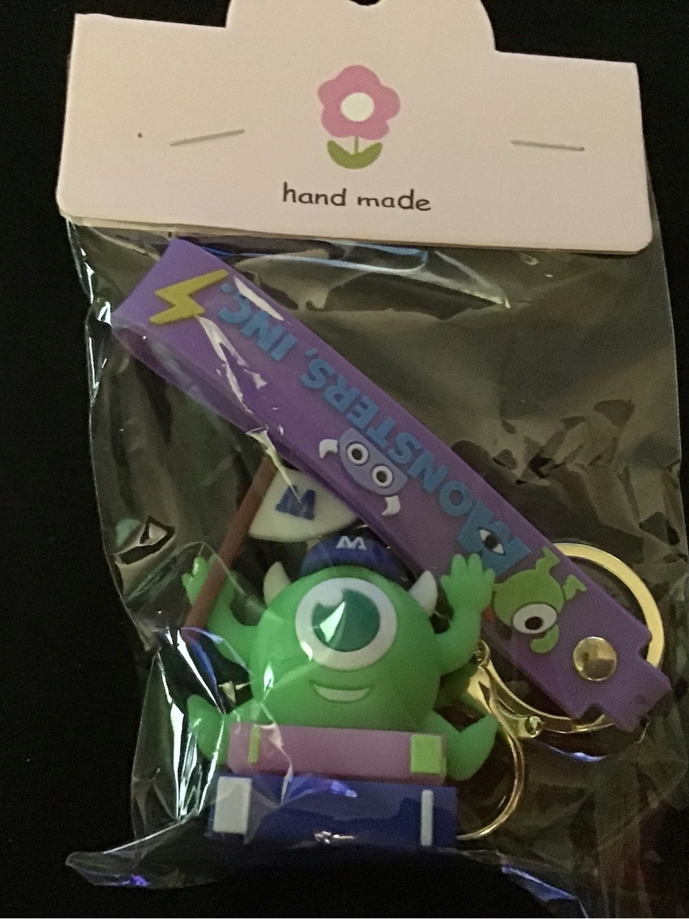 Monsters Inc Mike Wazowski Keychain - Green & Purple